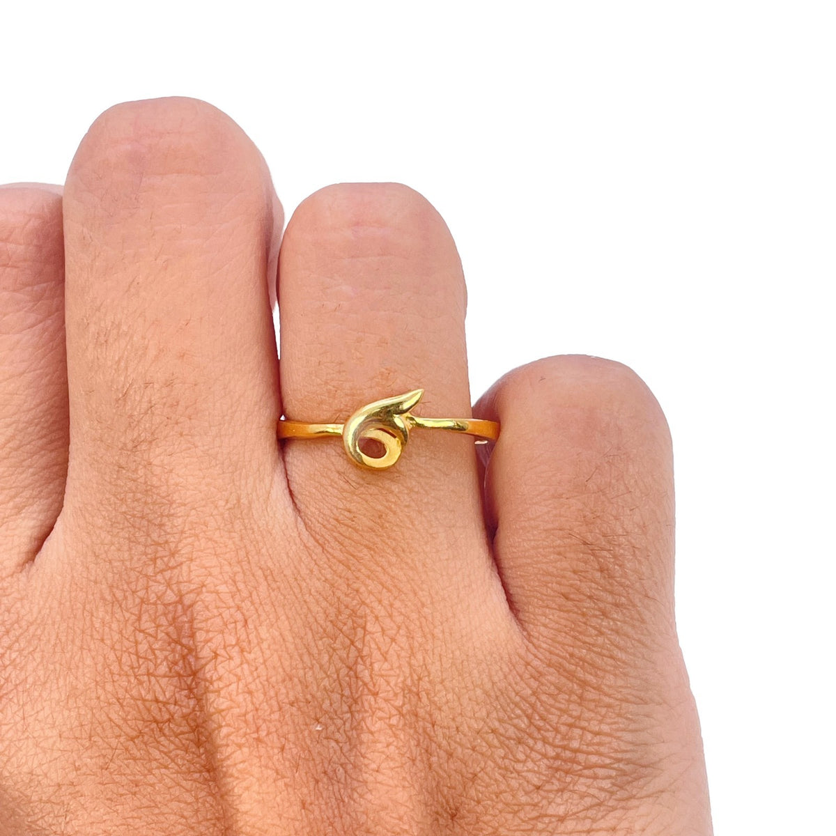 22ct Yellow Gold Swirl Ring High Polished & Matte