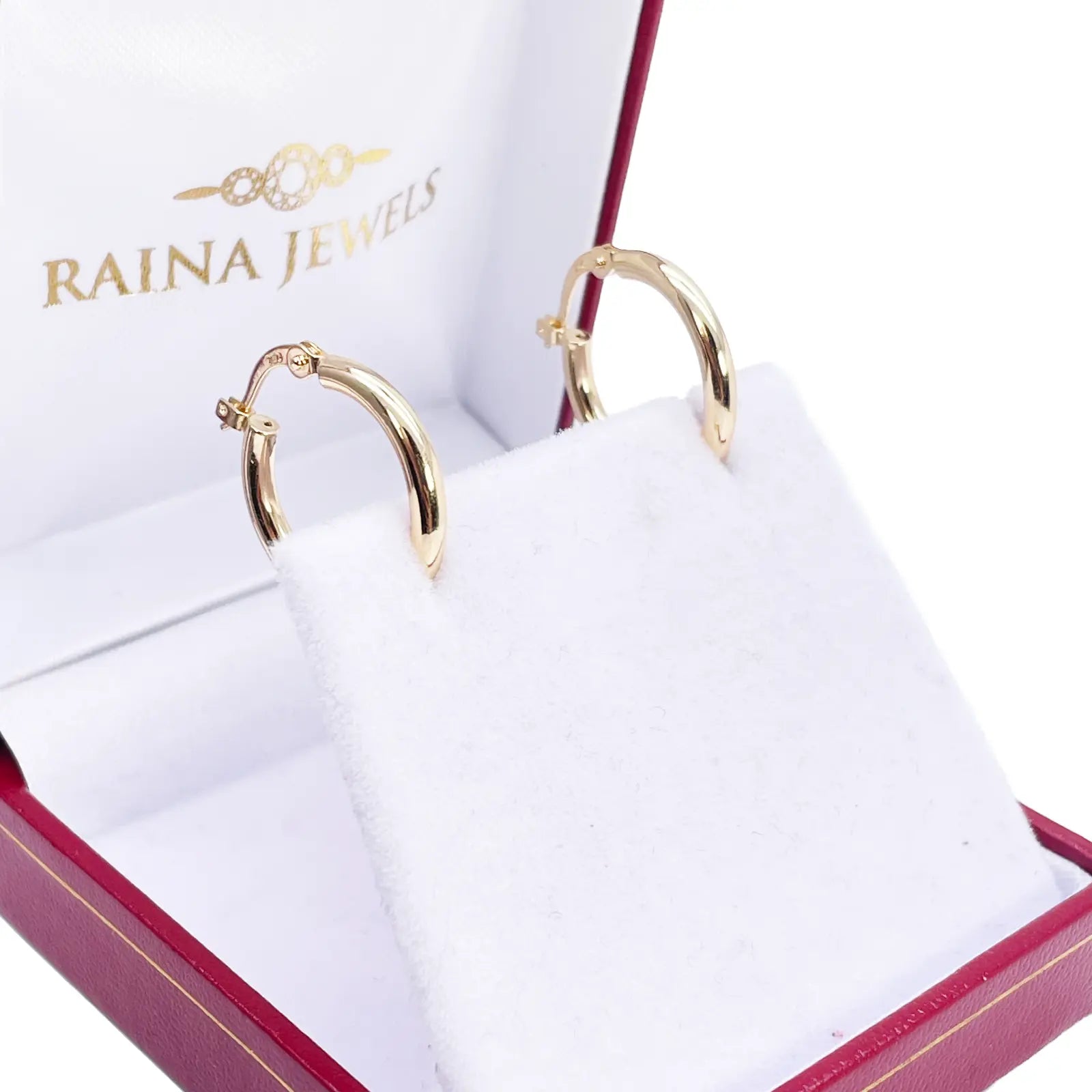 18ct Gold Hoop High Polished Minimalist Earrings 14.5mm Diameter  Diamond Bracelets
