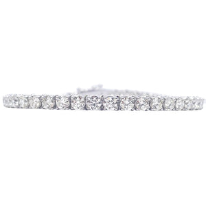 18ct White Gold Natural Diamond 4-Claw Tennis Bracelet 8.45ct 7 Inches  Diamond Bracelets