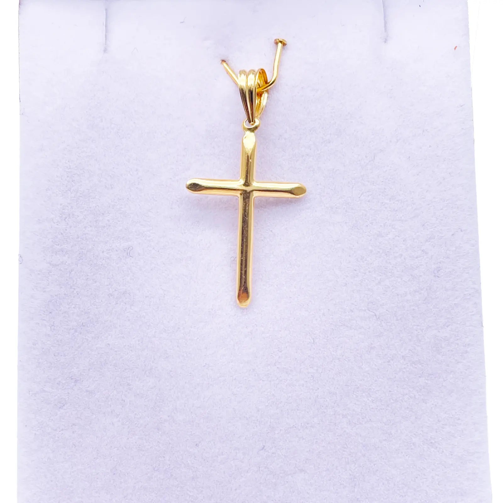 22ct Gold Cross Pendant Lightweight High Polished 45x25.9mm 
