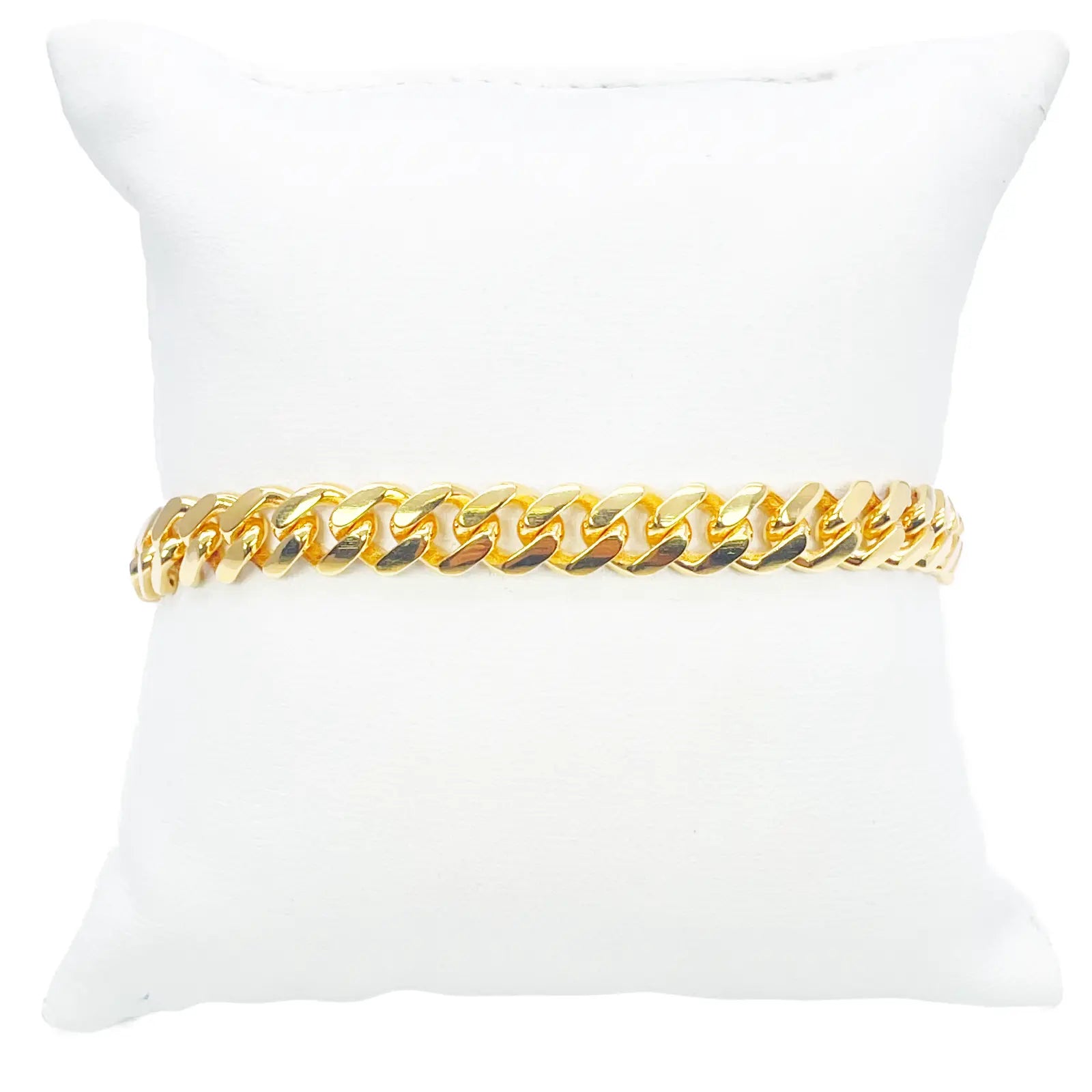 22ct Gold Cuban Bracelet Curb Link Lightweight 8 Inches 7.6mm Wide 