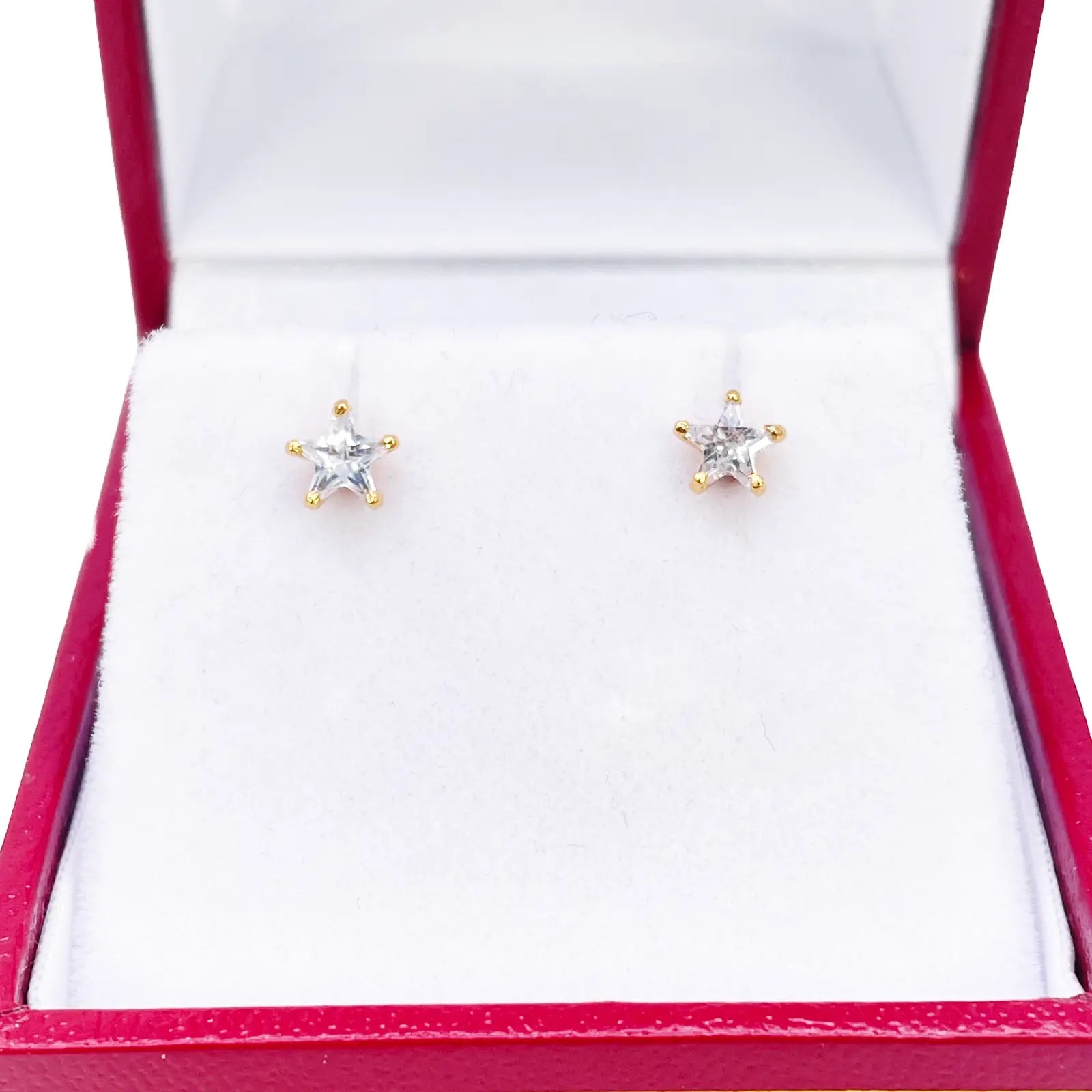 22ct Gold Cubic Zirconia Star Childrens Stud Earrings 4.3mm 