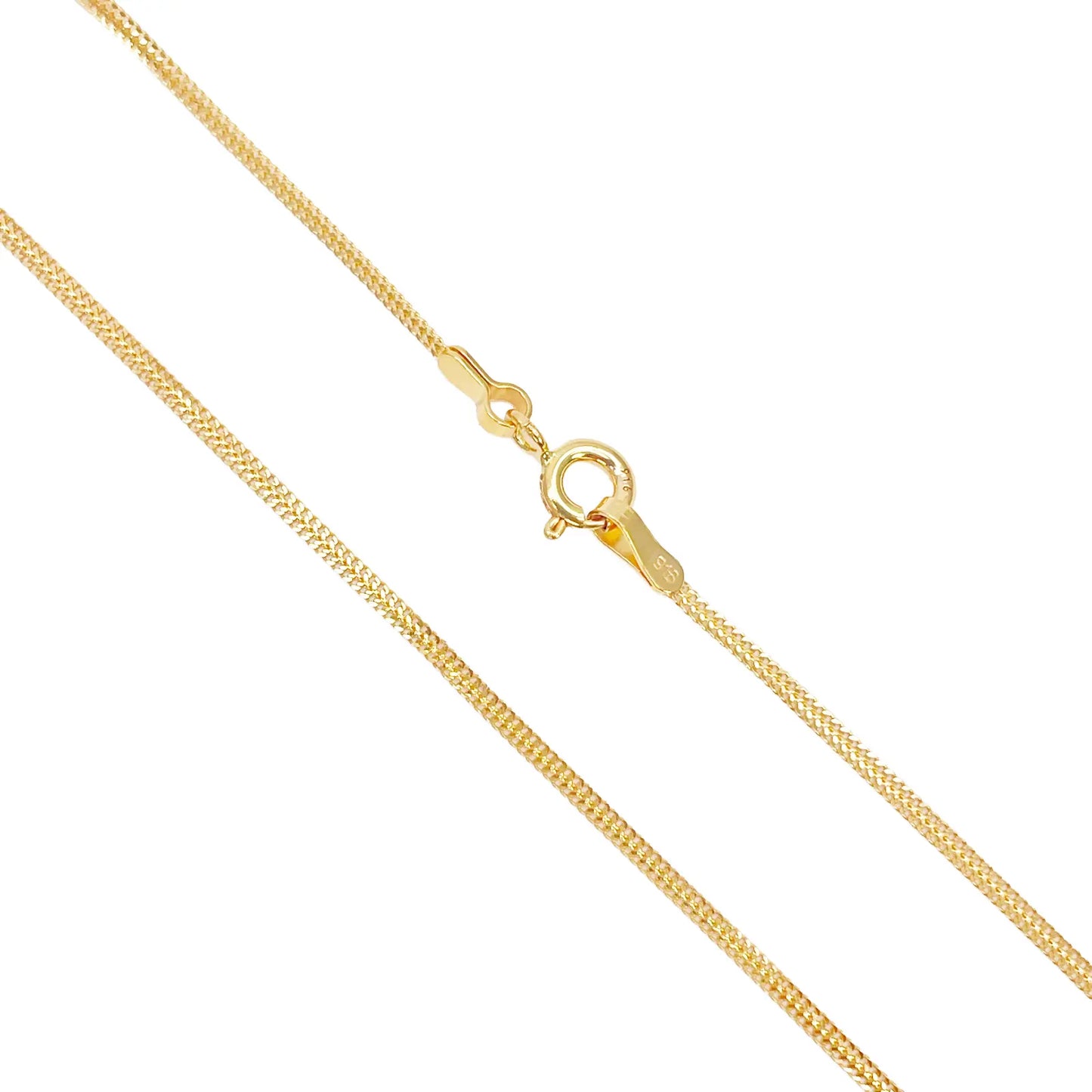 22ct Gold Herringbone Chain Lightweight Flat Necklace 16 Inches 1.3mm Width 
