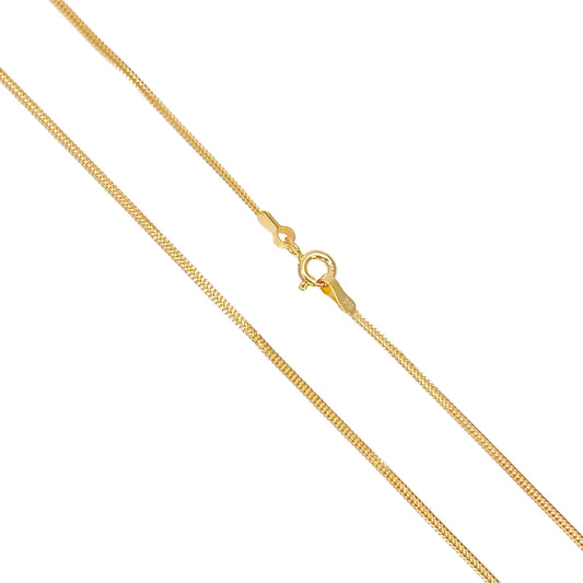 22ct Gold Herringbone Chain Lightweight Flat Necklace 18 Inches 1.3mm Width 