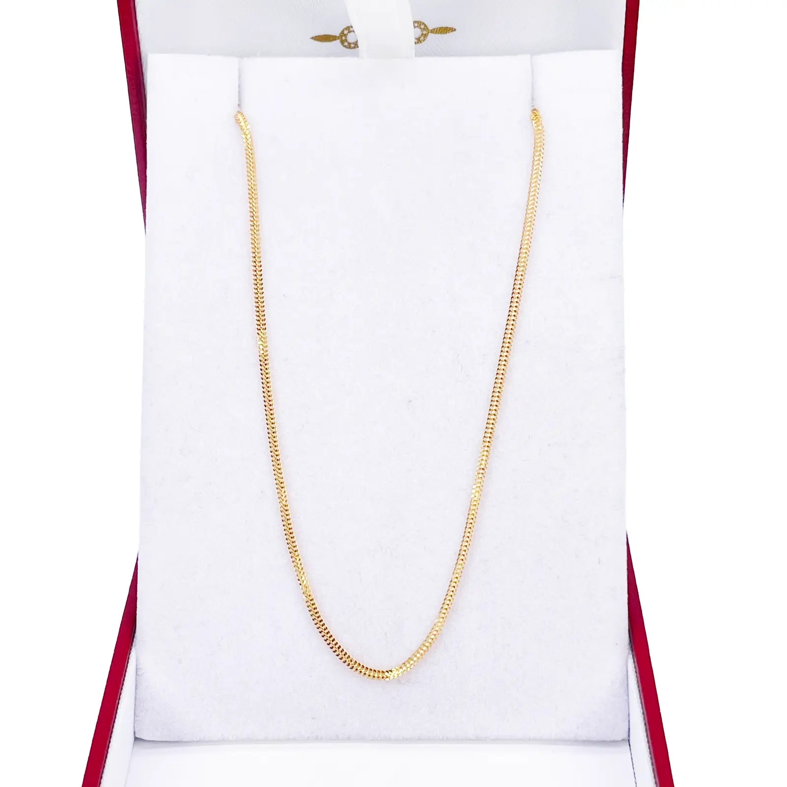 22ct Gold Herringbone Chain Lightweight Flat Necklace 18 Inches 1.3mm Width 