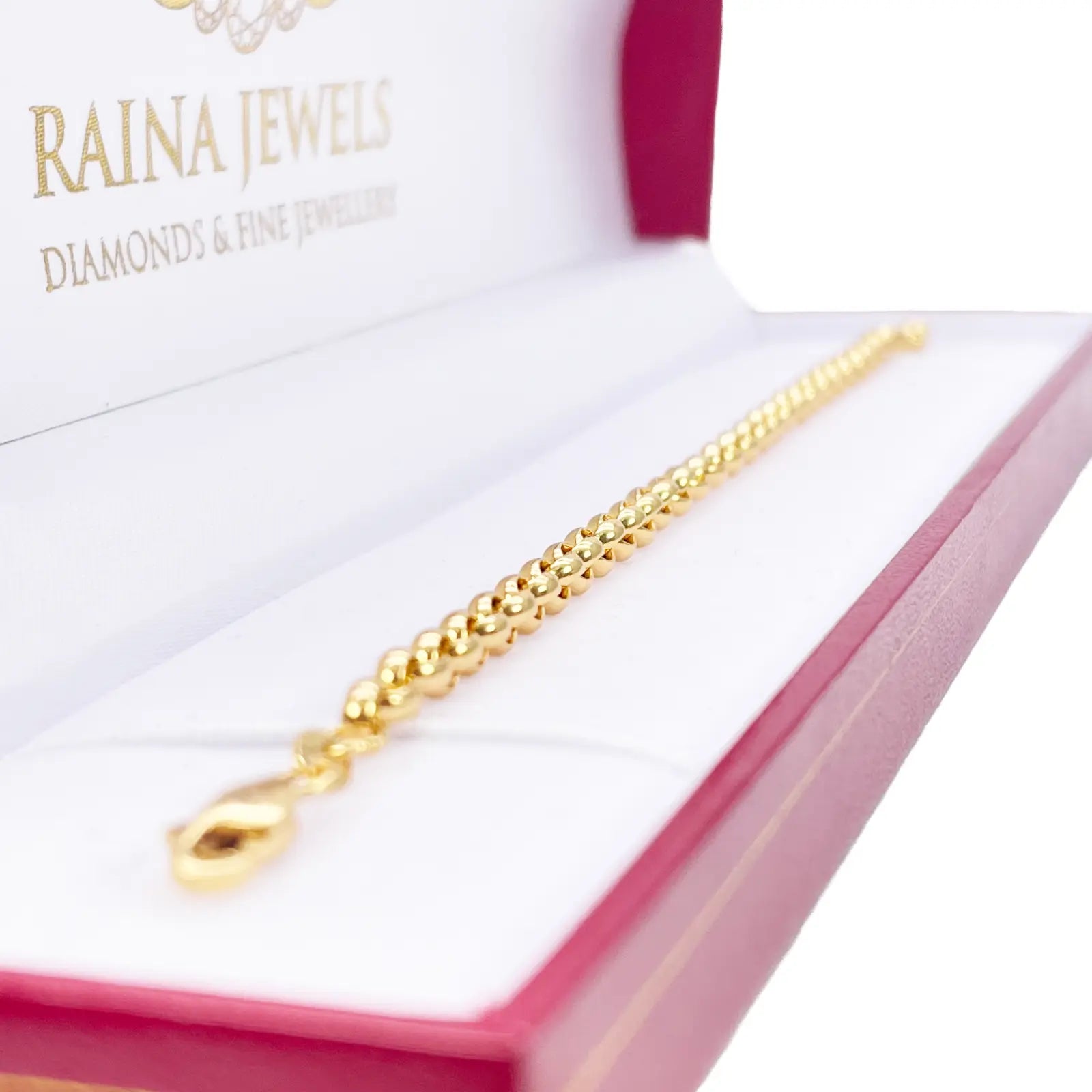 22ct Gold Rolo Bracelet High Polished Lightweight 7.5 Inches 4.9mm 