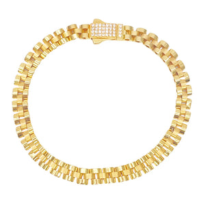 22ct Yellow Gold Brick link Presidential Bracelet 8 Inches 6mm width 