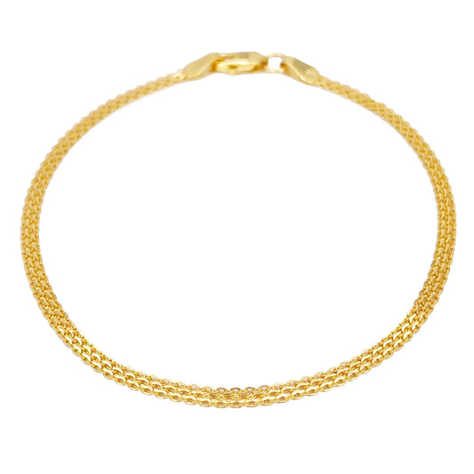 22ct Yellow Gold Flat High Polished Minimalist Bracelet 7 inches 2.3mm Wide 