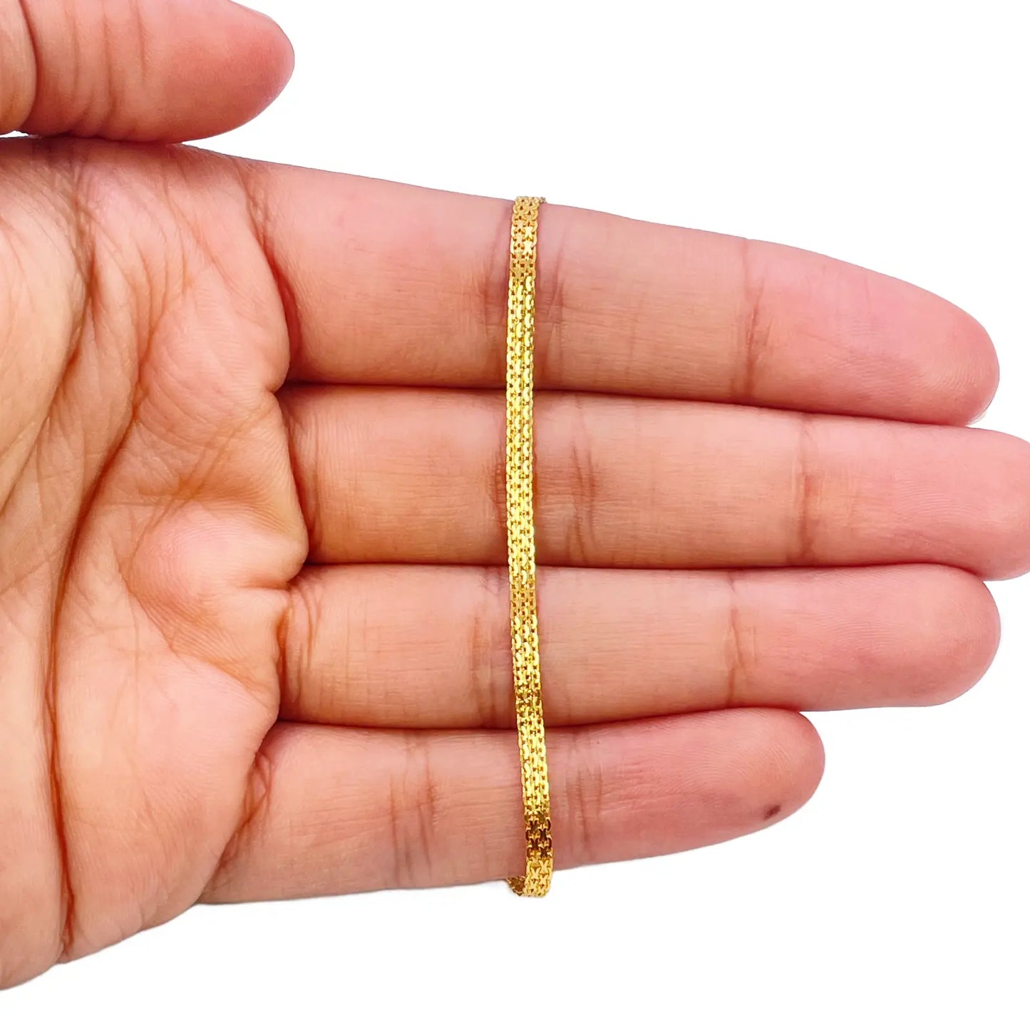 22ct Yellow Gold Flat High Polished Minimalist Bracelet 7 inches 2.3mm Wide 