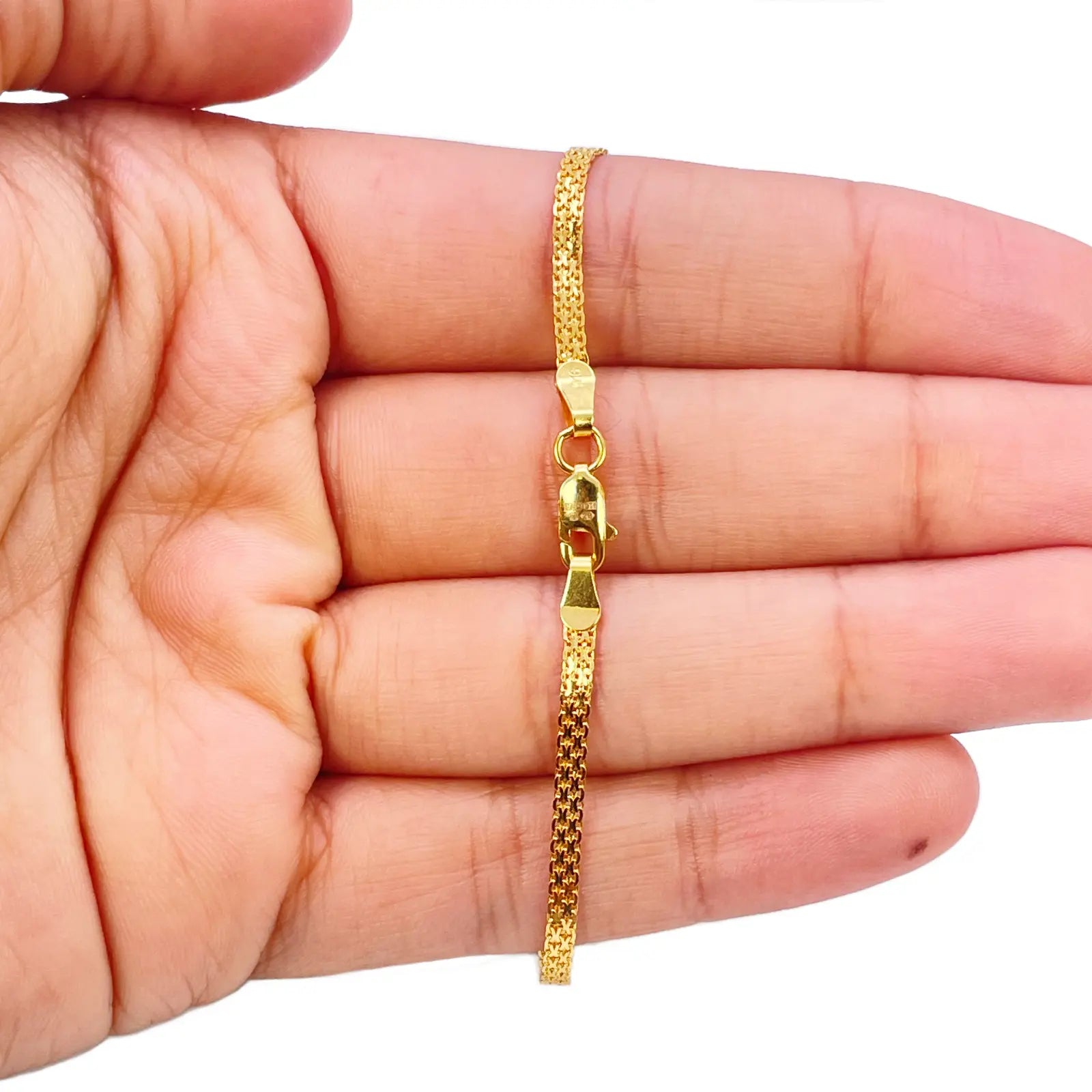 22ct Yellow Gold Flat High Polished Minimalist Bracelet 7 inches 2.3mm Wide 