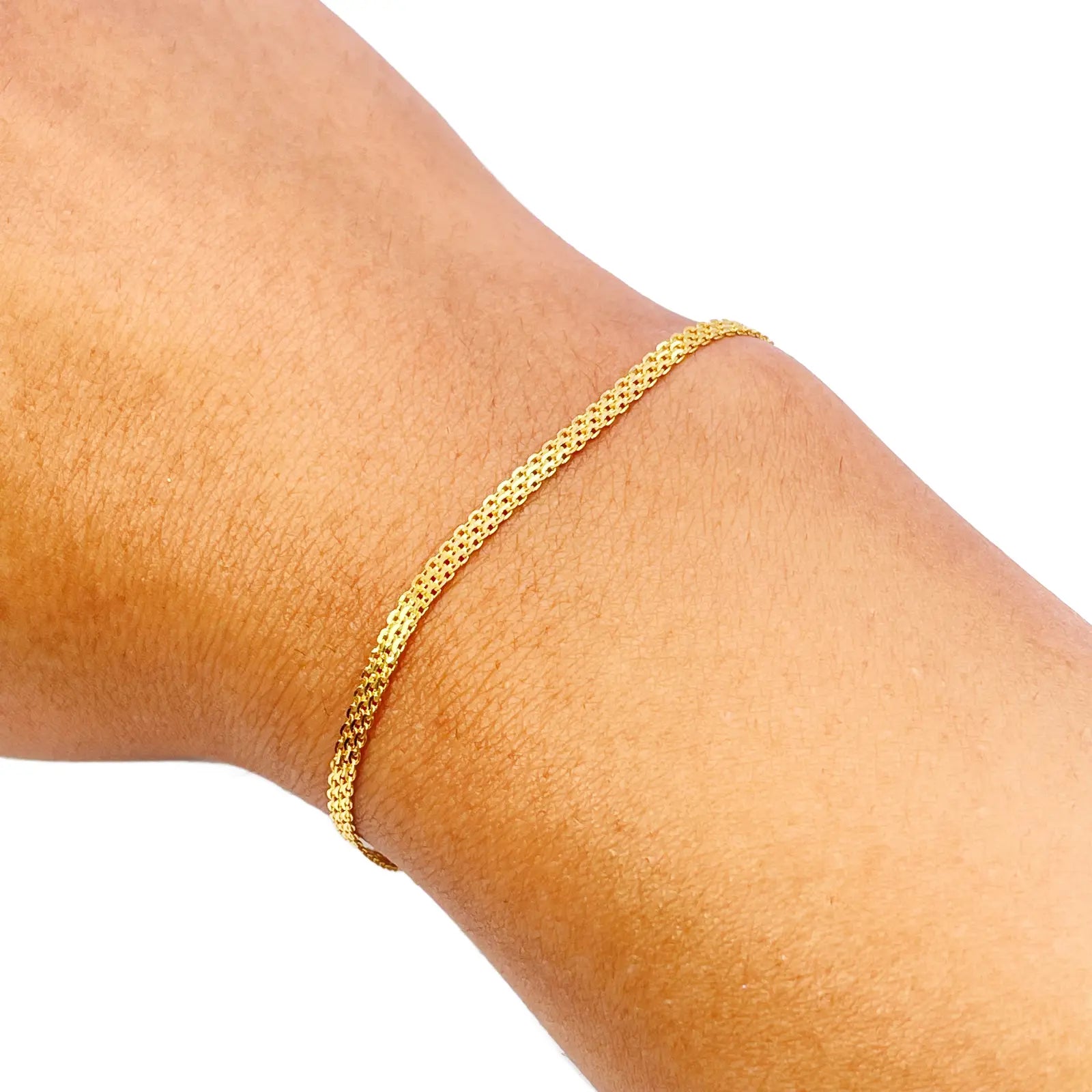 22ct Yellow Gold Flat High Polished Minimalist Bracelet 7 inches 2.3mm Wide 