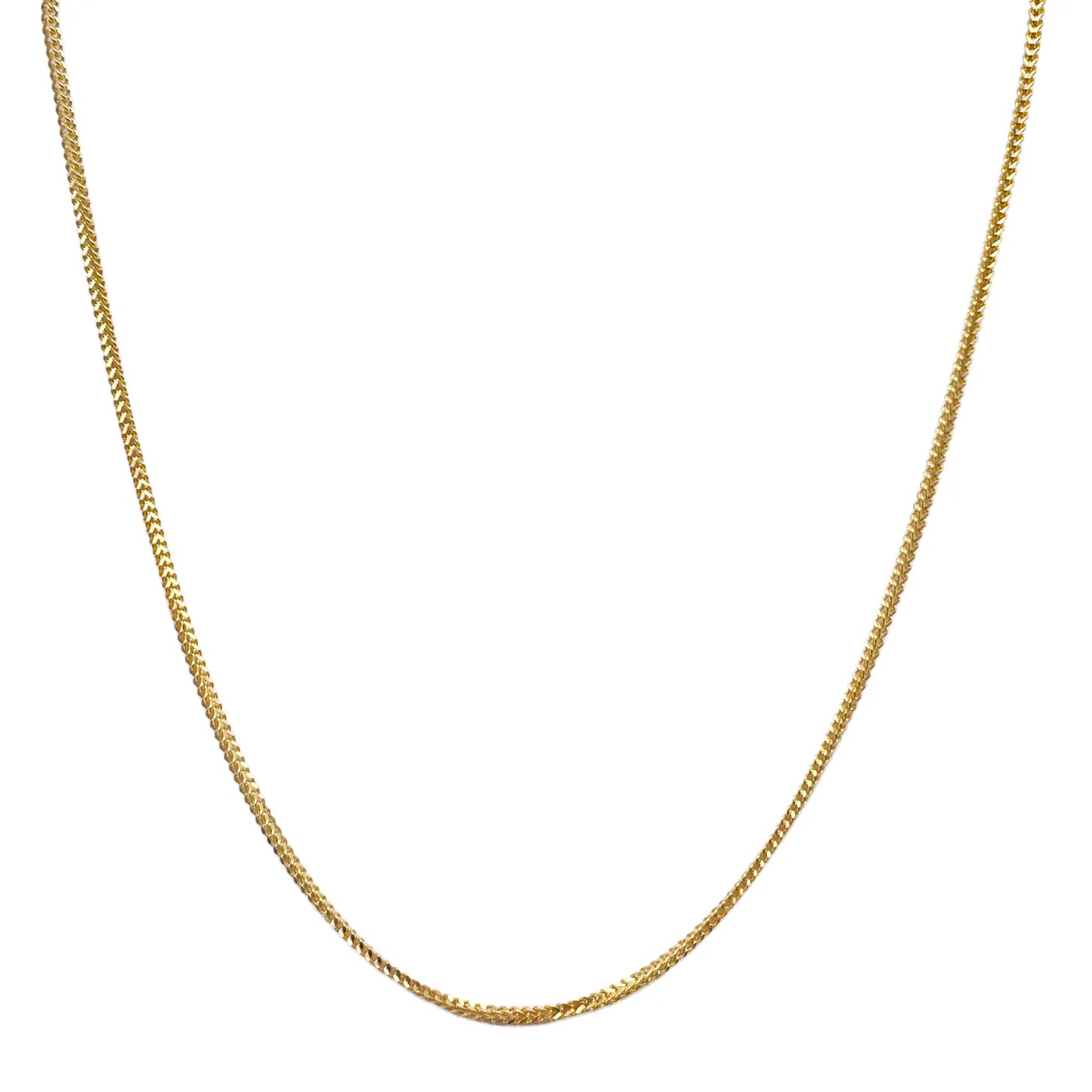 22ct Yellow Gold Foxtail Chain Necklace 16'' inches 1.6mm Width 