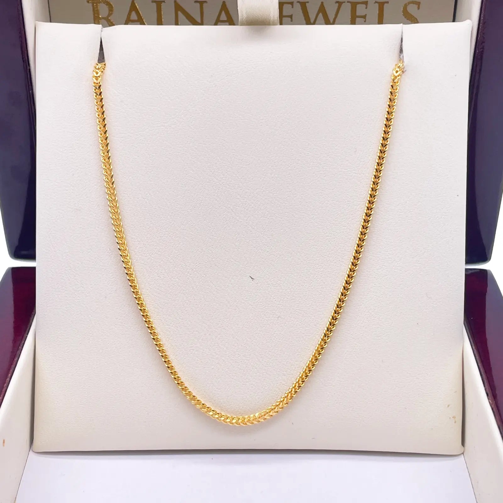 22ct Yellow Gold Foxtail Chain Necklace 16'' inches 1.6mm Width 