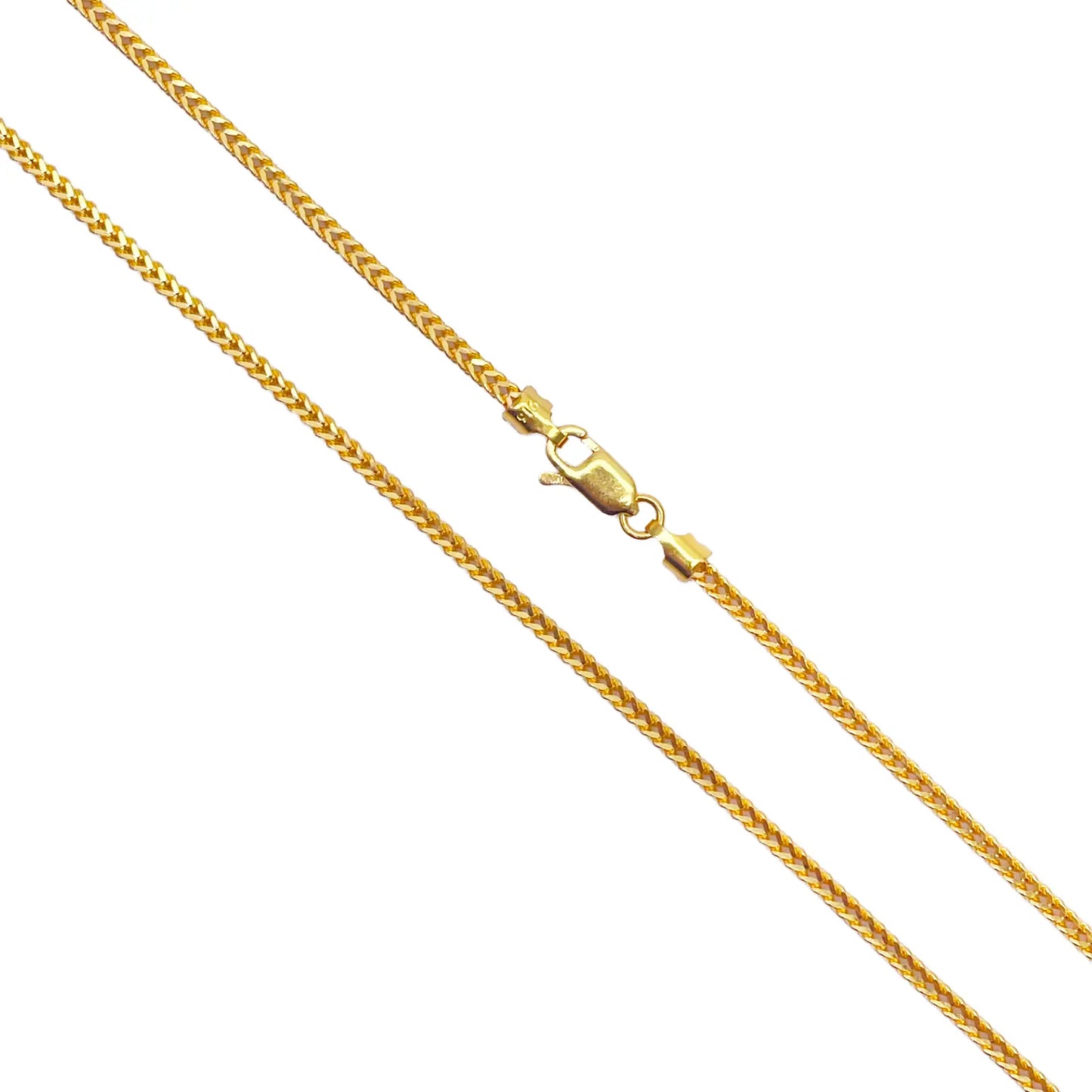 22ct Yellow Gold Foxtail Chain Necklace 22 Inches 2.0mm Width 
