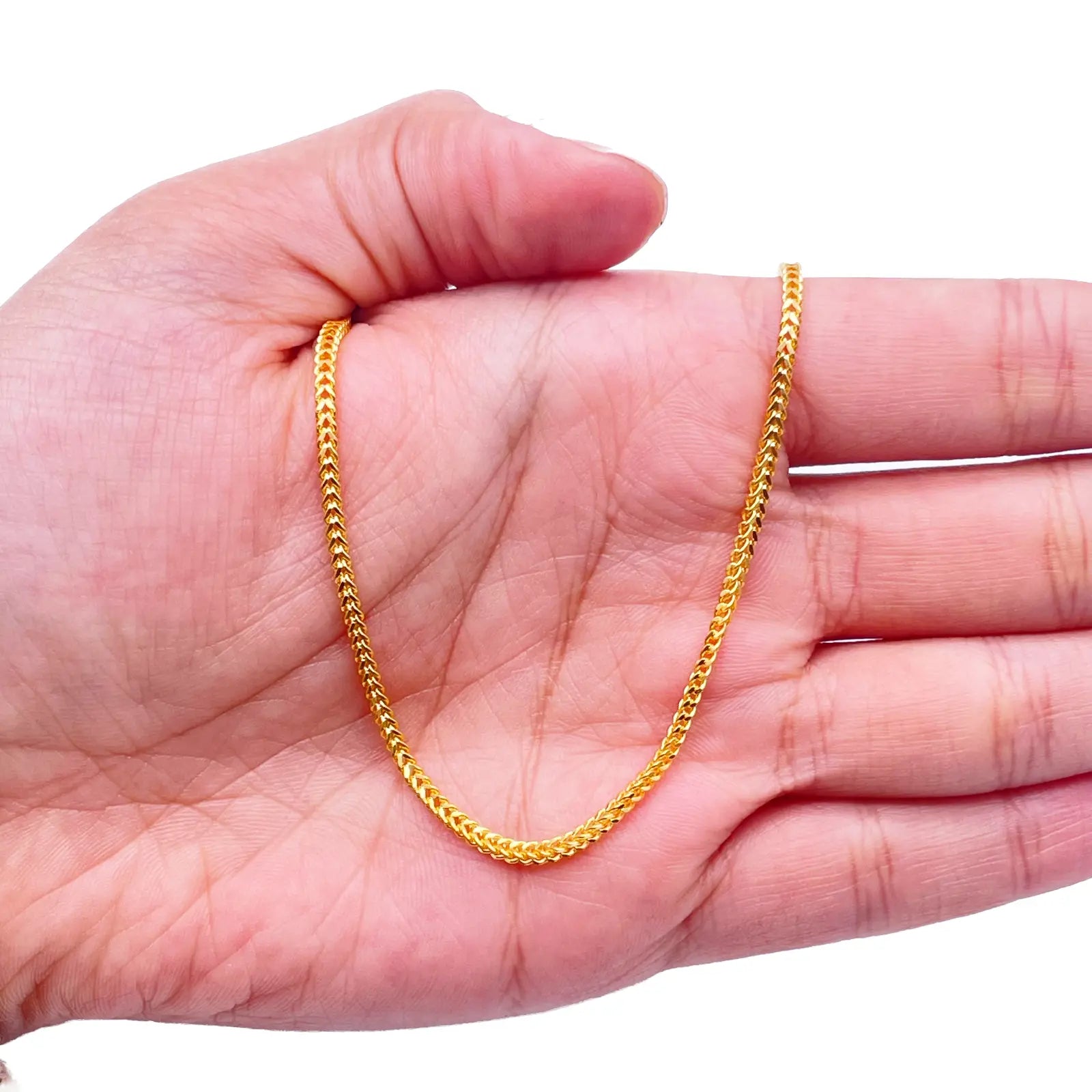 22ct Yellow Gold Foxtail Chain Necklace 22 Inches 2.0mm Width 