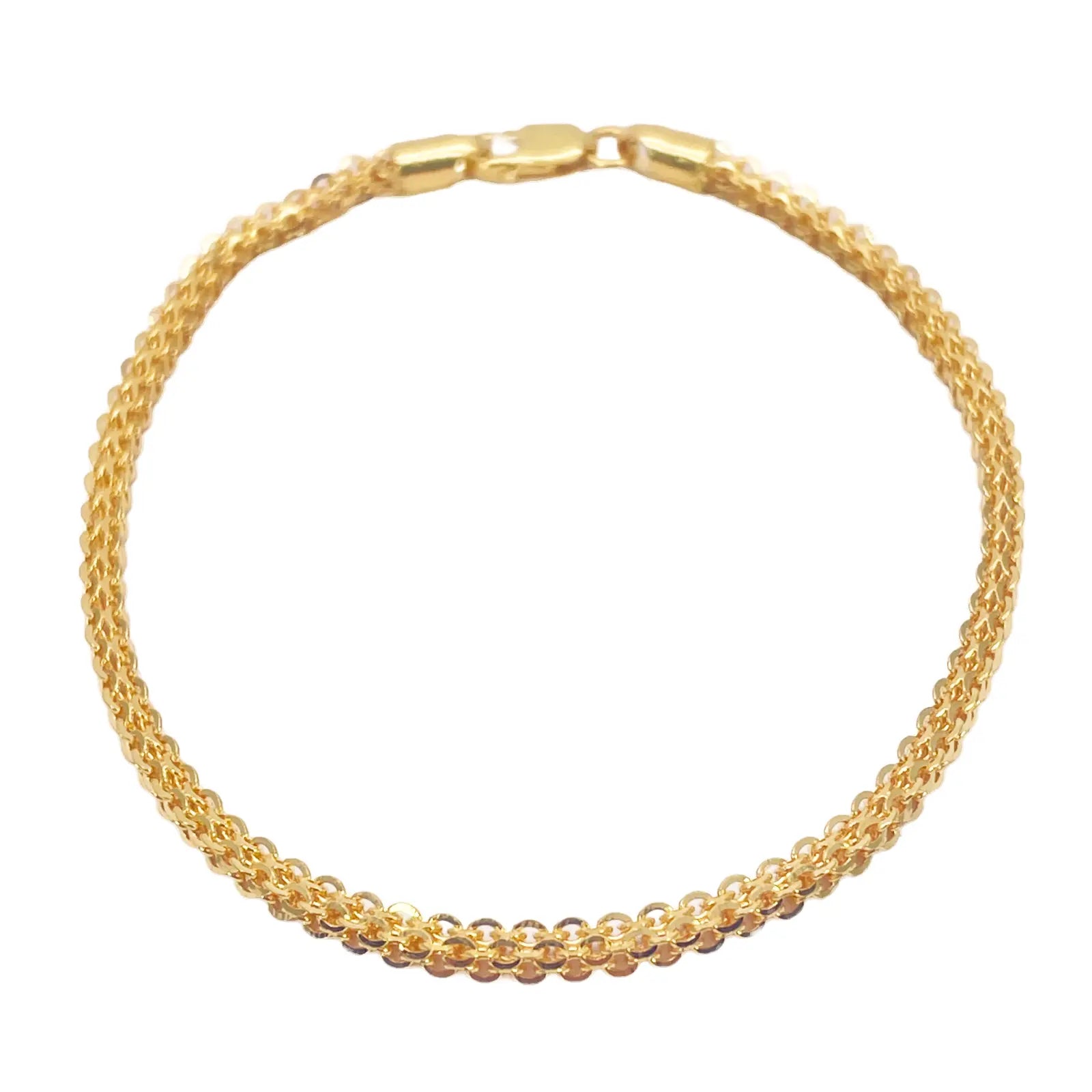 22ct Yellow Gold High Polished Chain Link Bracelet 7'' inches 2.3mm Wide 