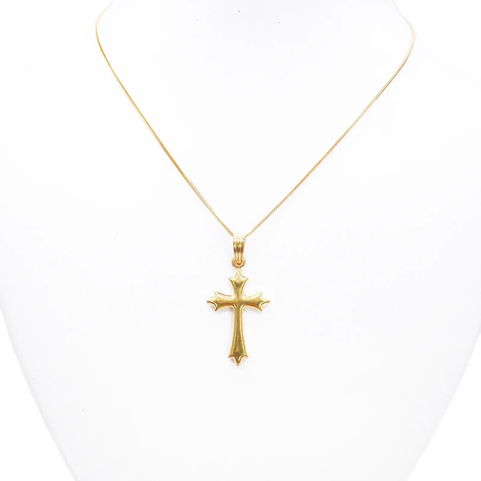 22ct Yellow Gold Lightweight Matt Cross Pendant 33mm Length 16mm Width 