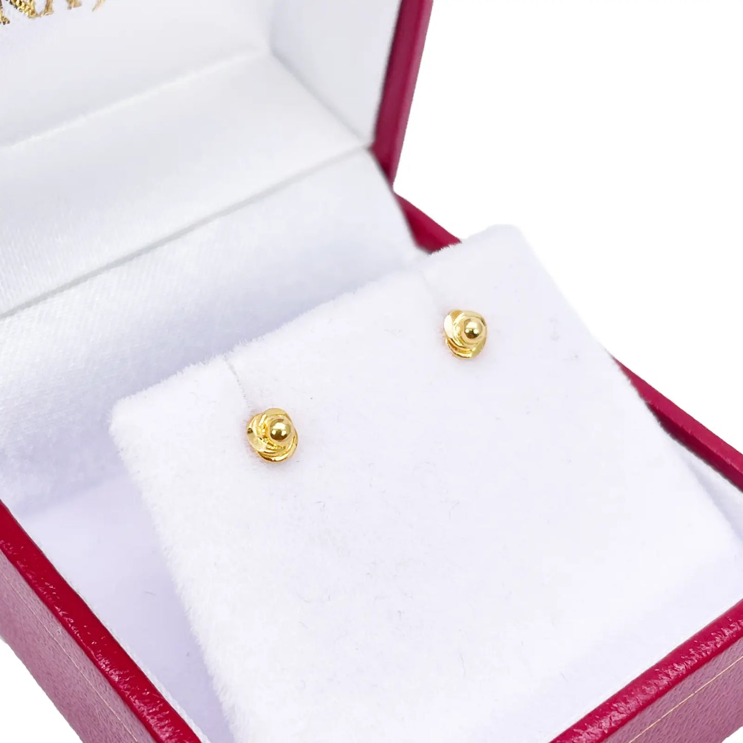 22ct Yellow Gold Plain High Polished Rose Children's Earrings 3.5mm Width 