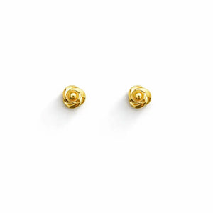 22ct Yellow Gold Plain High Polished Rose Children's Earrings 3mm Width  Children's gold earring