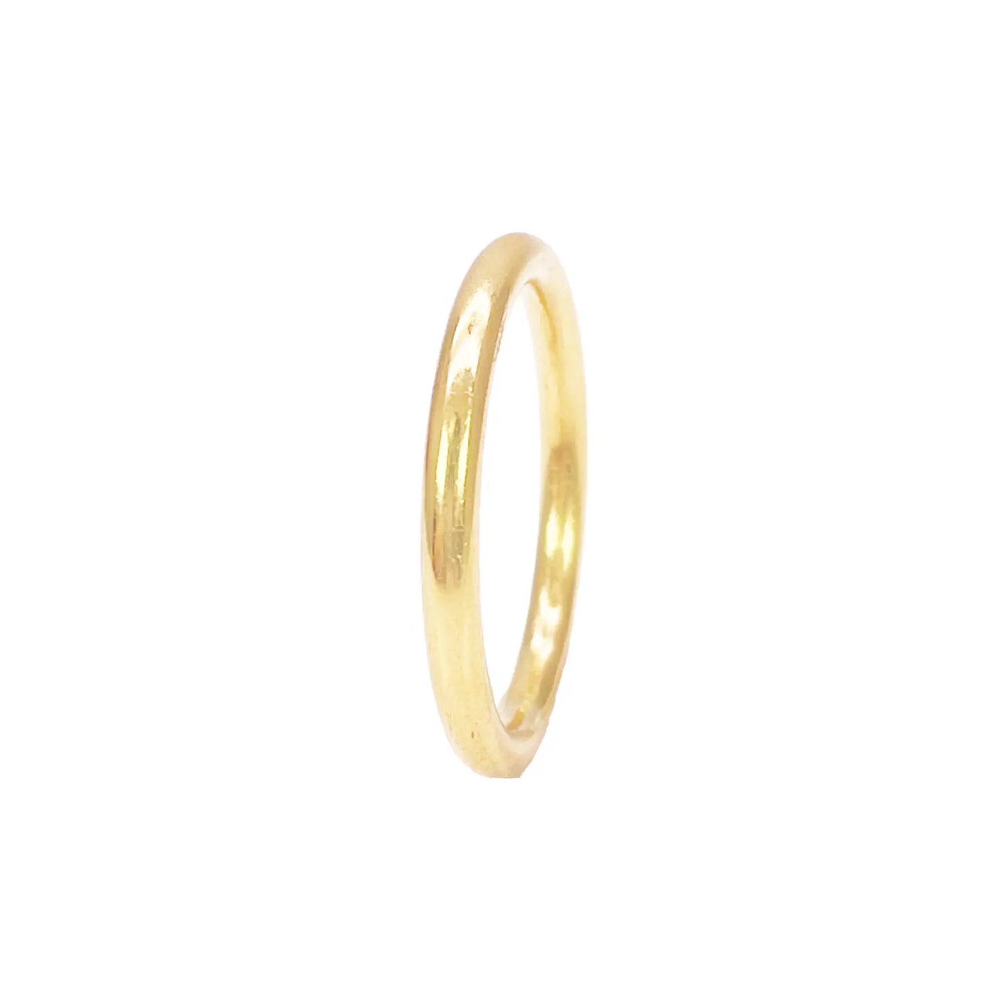 22ct Yellow Gold Plain High Polished Wire Band Ring 2.5mm 