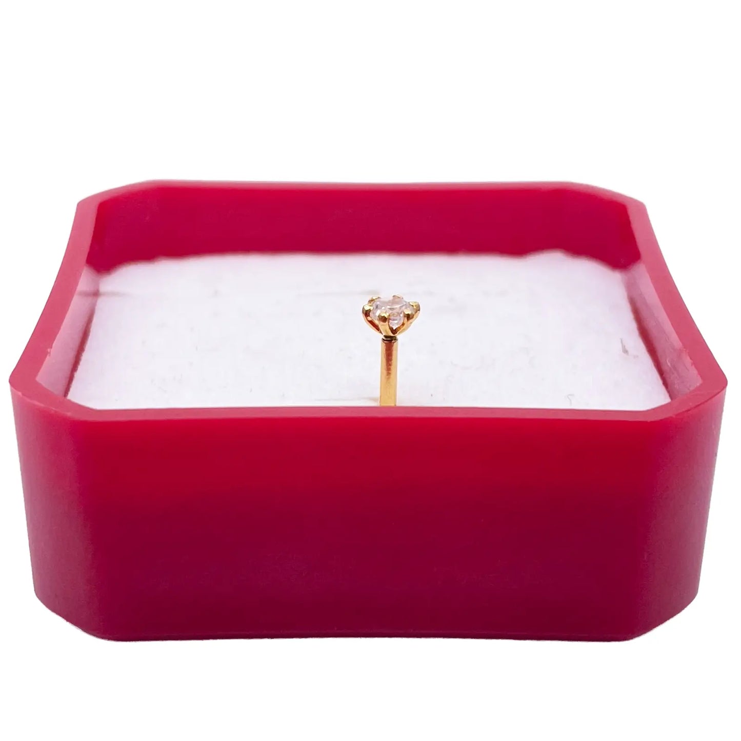 22ct Yellow Gold Six Claw Cubic Zirconia Prong Nose Stud/Pin 3.5mm Length 