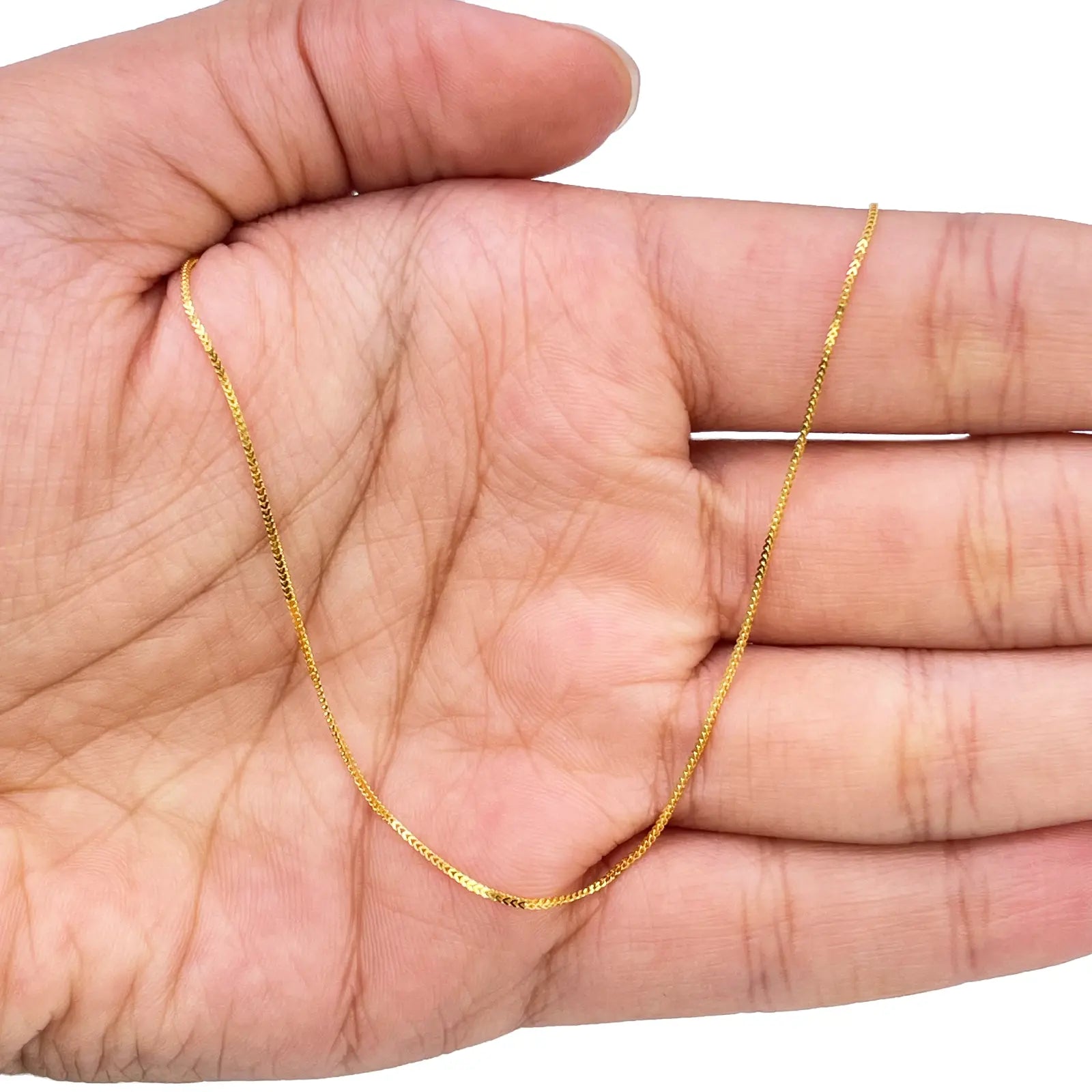 22ct Yellow Gold Solid Foxtail Chain Necklace 20''inches 0.6mm Width 