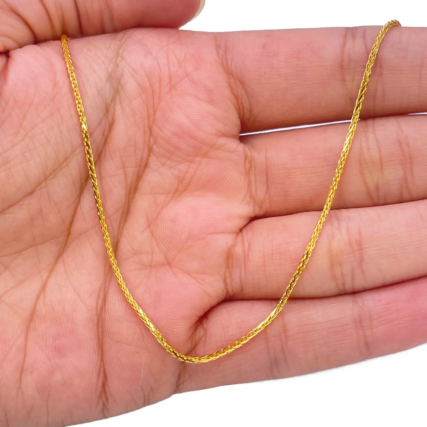 22ct Yellow Gold Spiga Chain Necklace 16'' inch 1.2mm Width 