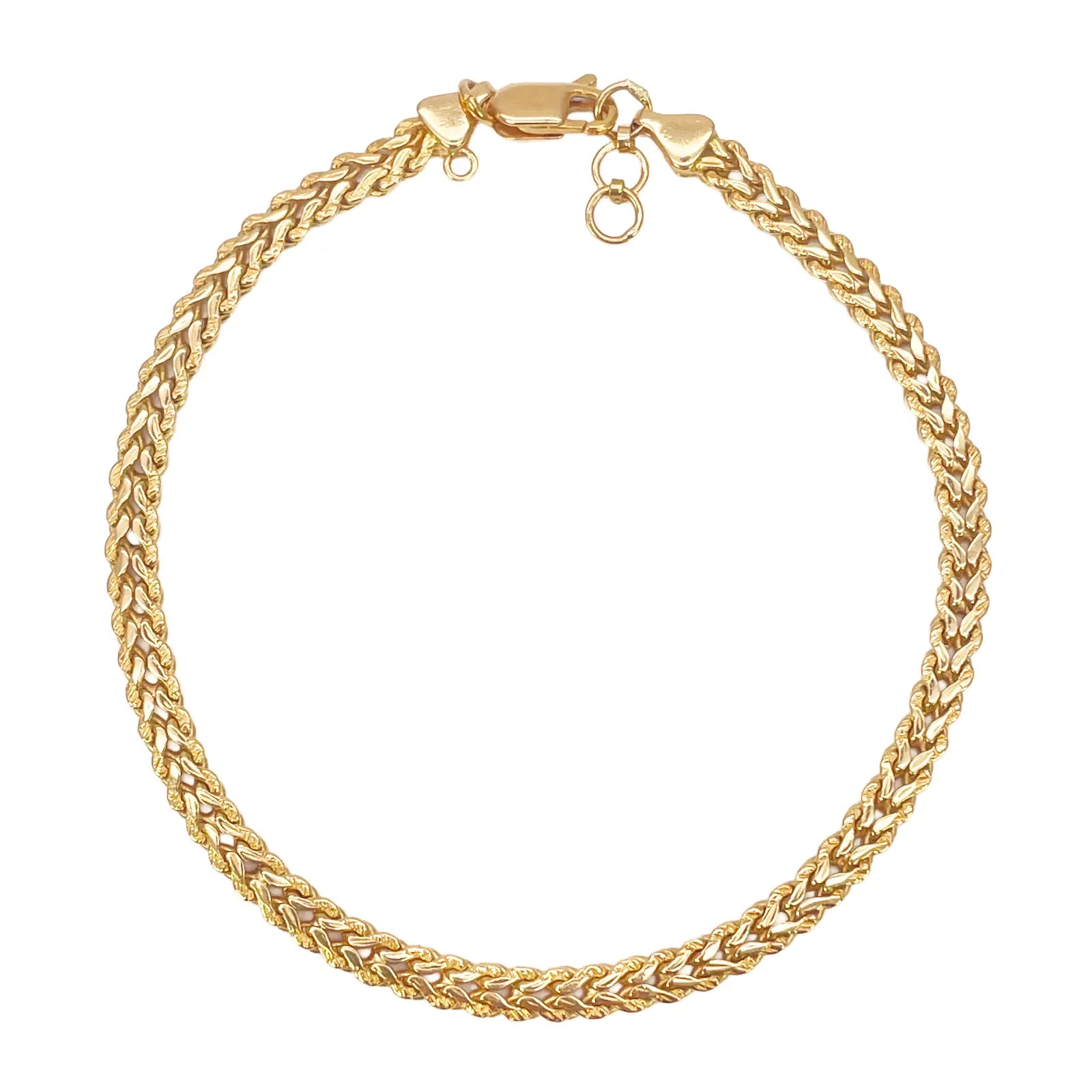22ct Yellow Gold Textured Spiga Bracelet 8 inches 3.6mm Wide 