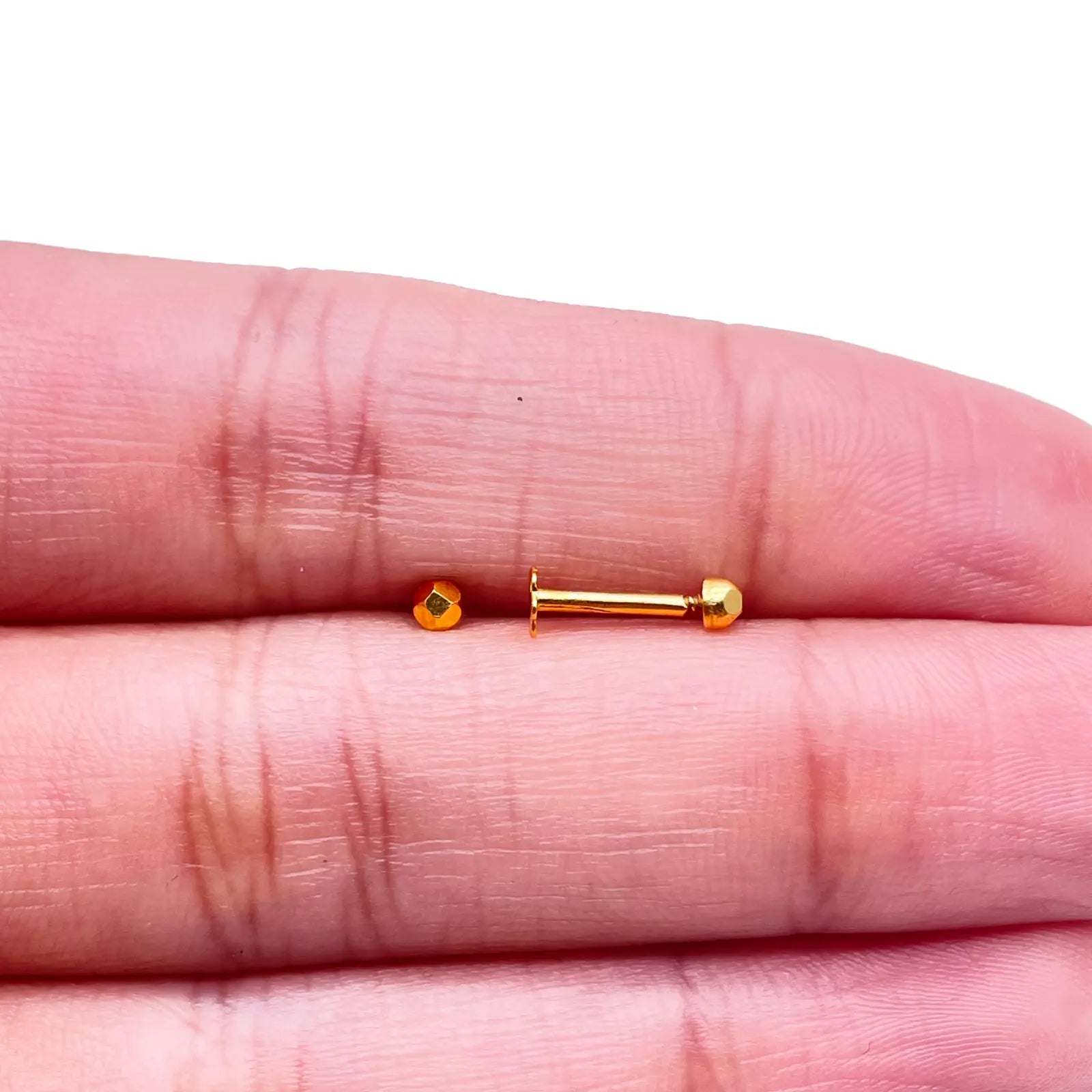 22ct Yellow Plain Gold Diamond Cut Children's Stud earrings set 2.3mm 