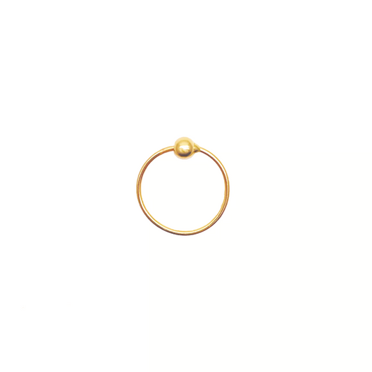 Anneau de nez simple en or jaune poli 22 carats 10 mm