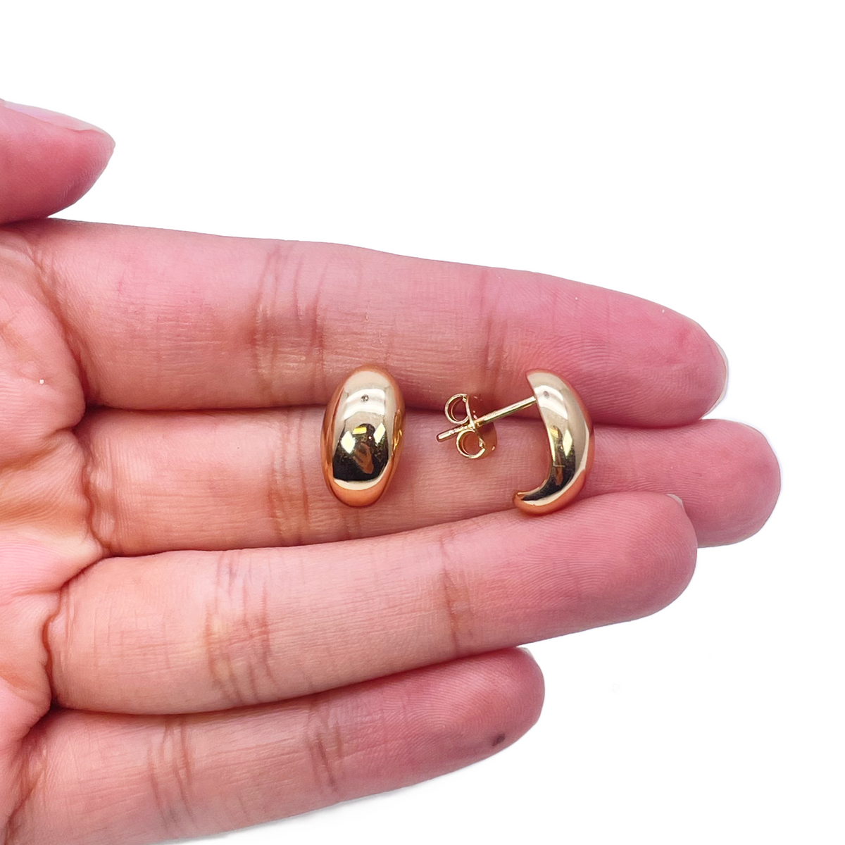 Boucles d'oreilles minimalistes et chics en or jaune 18 carats poli