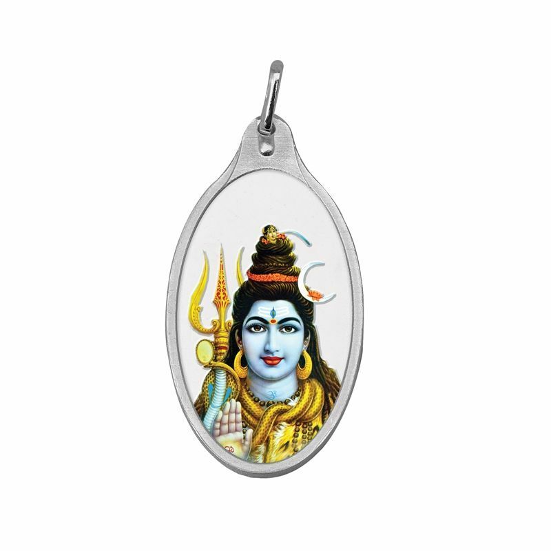 999.9 Feinsilber 5 Gramm Farbiger Shankar / Shiva Anhänger Versiegelte Packung