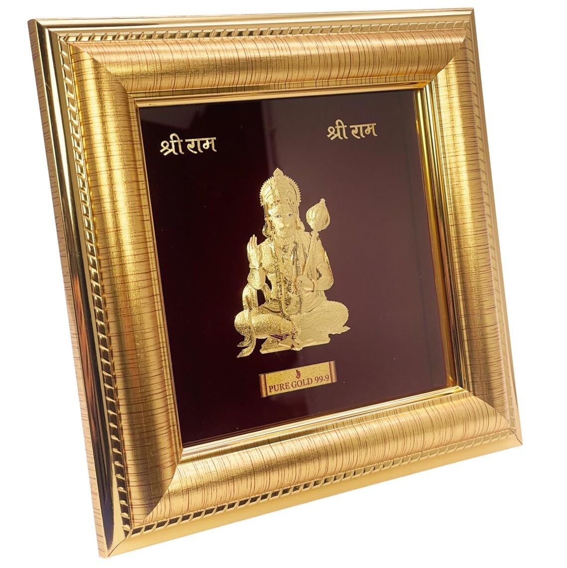 24ct Pure Gold Leaf Hanuman Frame 16.1 x 16.1cm