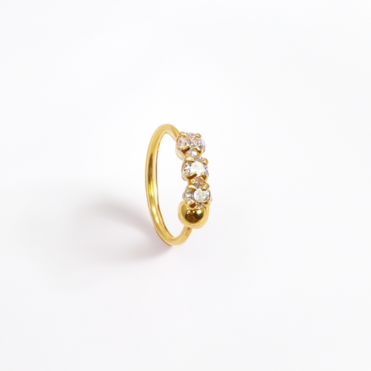 Mini créoles/anneaux de nez en or jaune 22 carats de 8,4 mm de diamètre