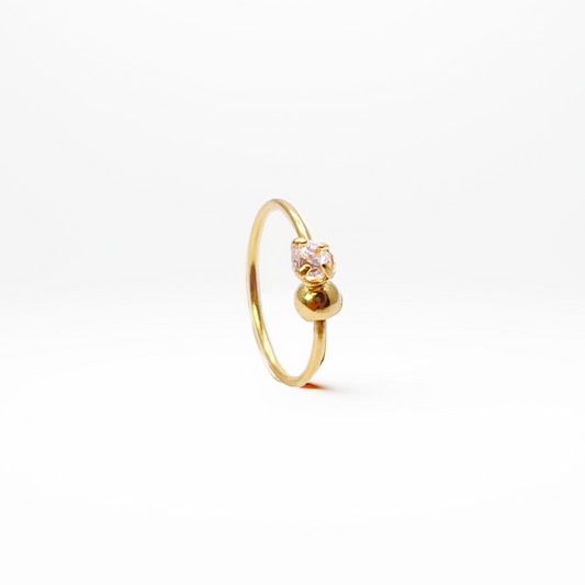 Créoles en or jaune 22 carats, petite bague créole de nez Huggie 8,8 mm