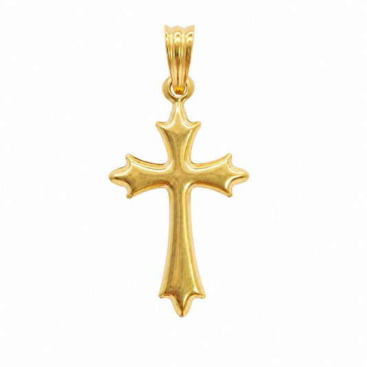Pendentif croix léger en or jaune 22 carats, 33 mm de long, 16 mm de large