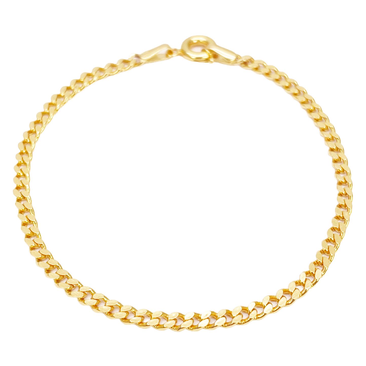 22 Karat Gold Panzerarmband Hochglanzpoliert Schlicht 6,8 Zoll