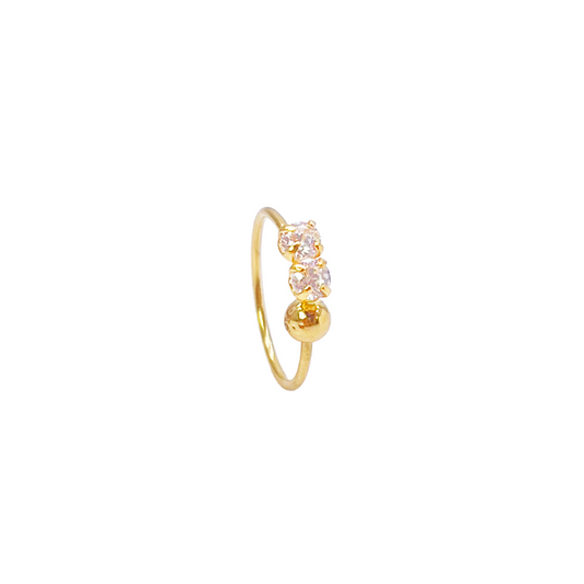 Anneau de nez minuscule 9mm en or jaune 22 carats