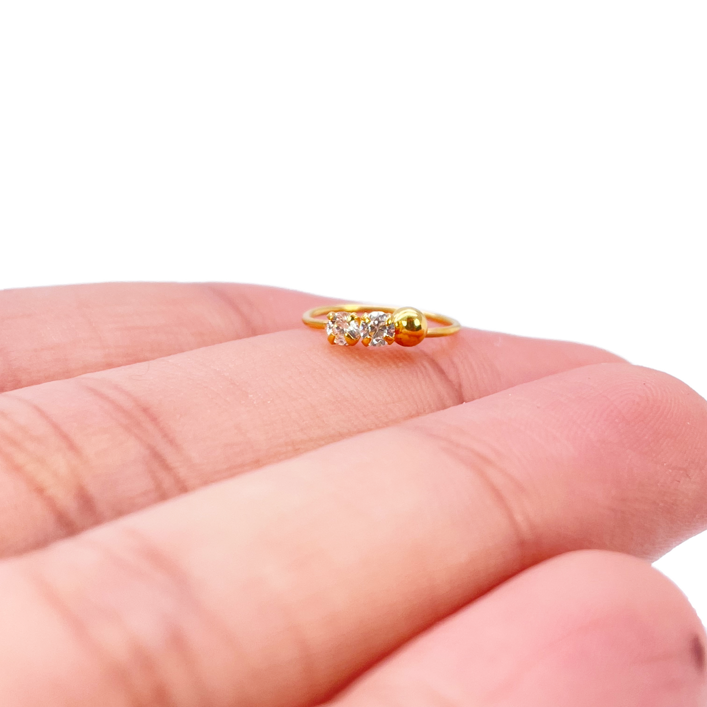 Anneau de nez minuscule 9mm en or jaune 22 carats