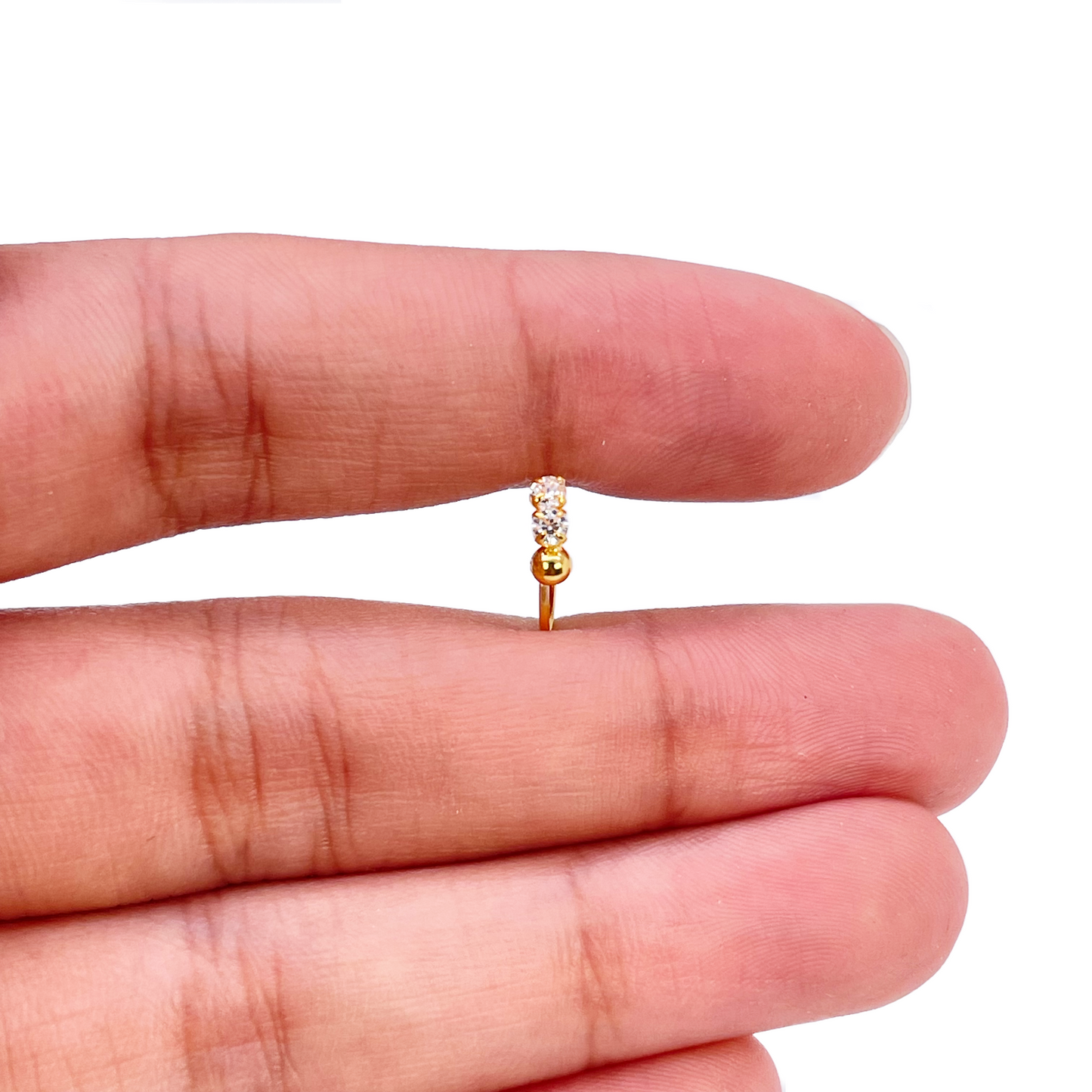 Anneau de nez minuscule 9mm en or jaune 22 carats
