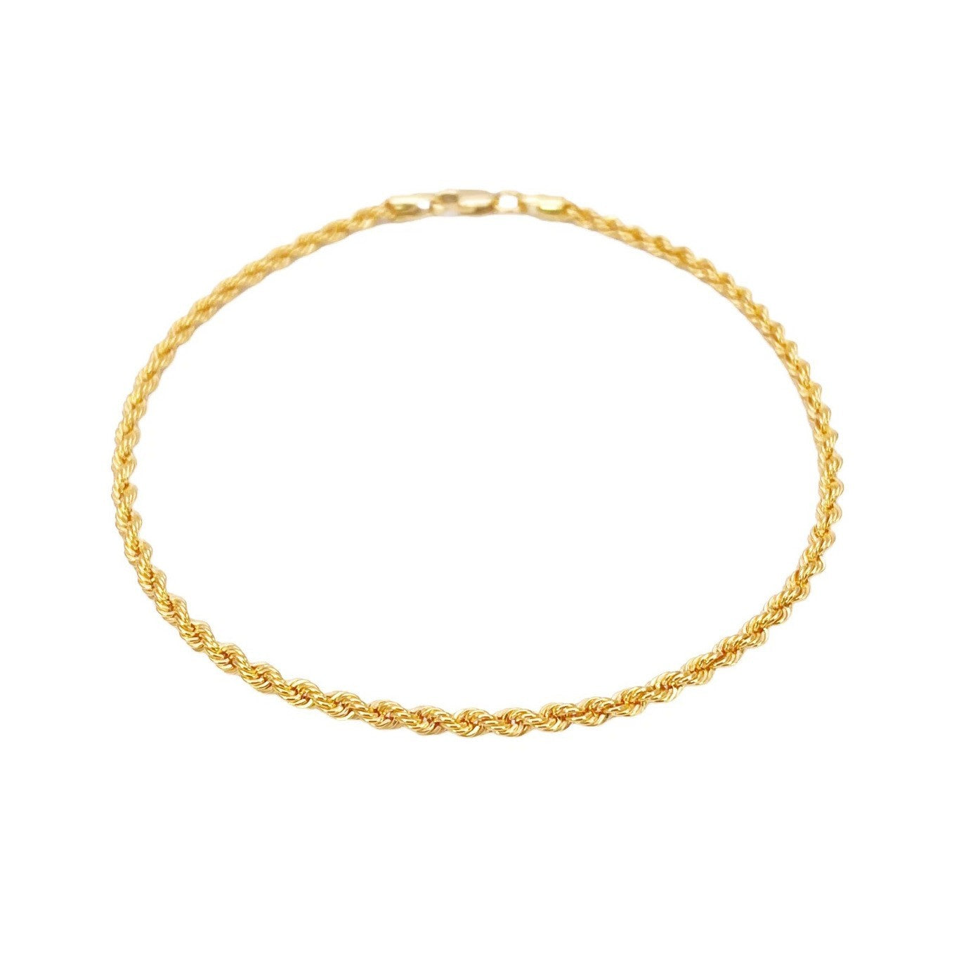 22ct Gold Rope Chain Childrens Bracelet Lightweight 5 Inches 2.2 mm