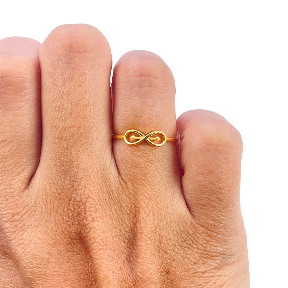 22ct Yellow Gold Infinity Ring Matte & High Polished Finish
