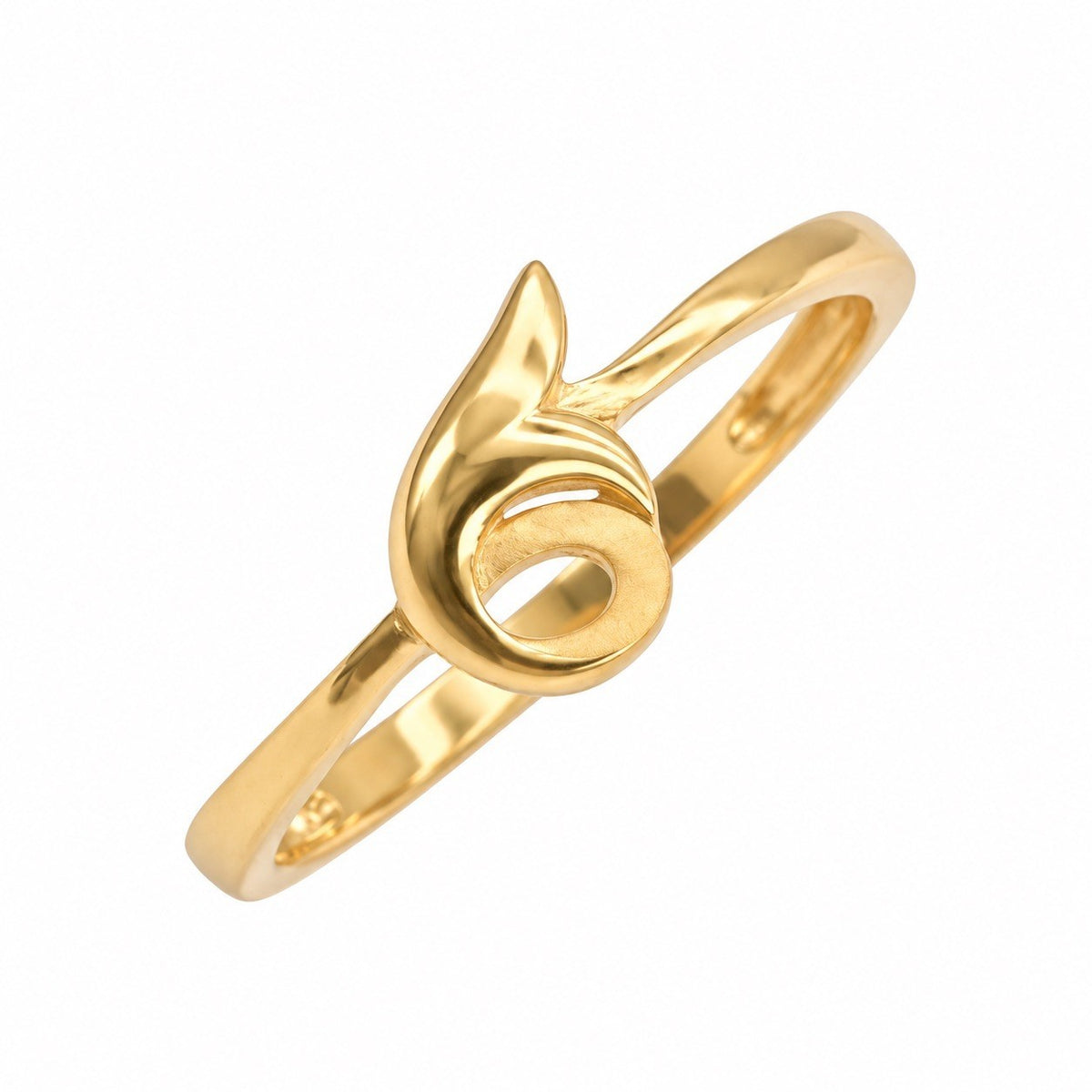 22ct Yellow Gold Swirl Ring High Polished & Matte
