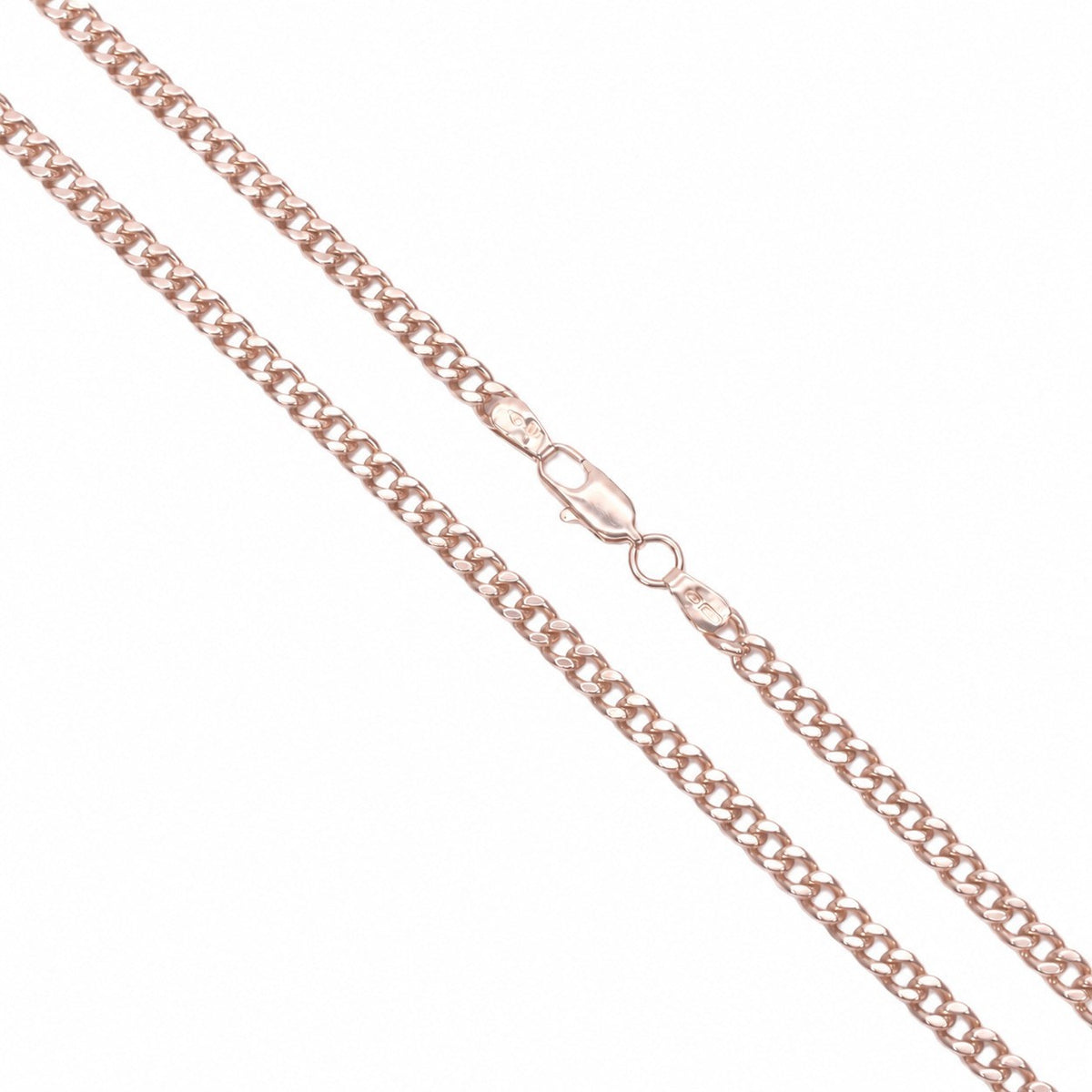 9ct Rose Gold Curb Chain Necklace Flat Link Polished 27.5 Inches