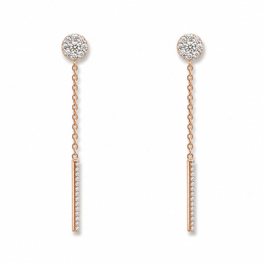 18ct Rose Gold Cluster Diamond Drop Earrings 0.70 Carat