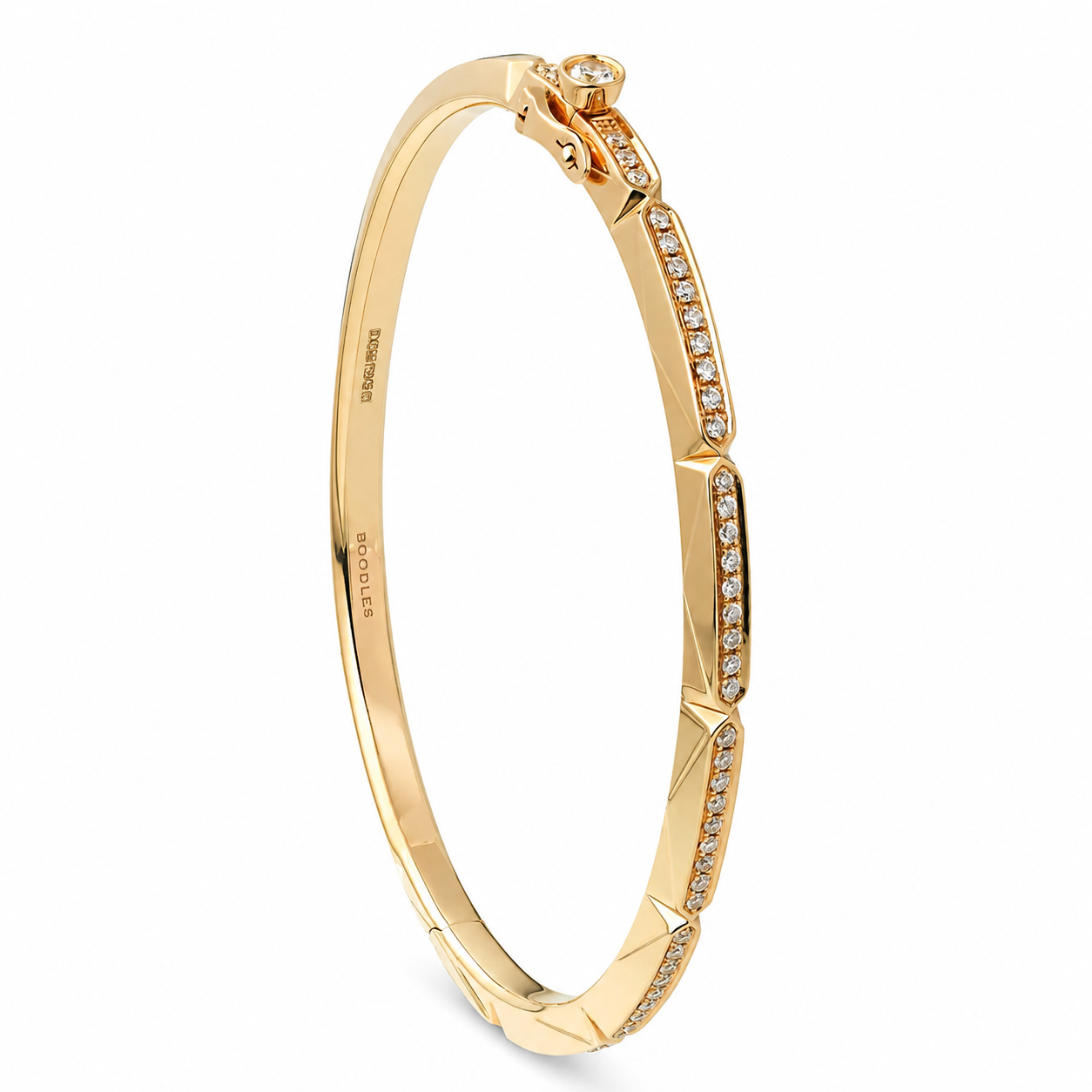 Bracelet/jonc en or jaune 18 carats avec diamants, collection Art Déco Jazz de Boodles, 0,63 ct