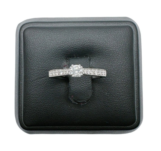 18ct White Gold Brilliant Cut Diamond Engagement Ring Twin Claws 0.29 carats¬† Diamond Ring